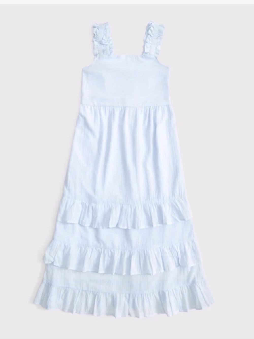 Abercrombie Kids Light Blue Tiered Ruffle Maxi Dress Size 13/14